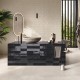 Carrelage faïence collection Abacus - Brick - Noir - photo d'ambiance salle de bain