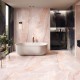 Carrelage effet marbre collection Tele di Marmo Onyx couleur rose - photo d'ambiance salle de bain