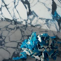 Carrelage extérieur effet marbre collection Pulp - couleur bleue - photo d'ambiance