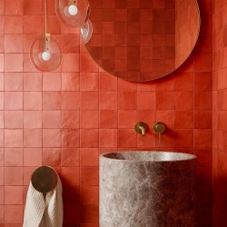 Carrelage effet zellige collection Mélange couleur Bordeaux - salle de bain