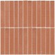 Brique rouge en terre cuite 2,3x14,8cm sur trame 29,8x29,8cm - carreau seul