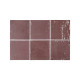 Carrelage effet zellige collection La Riviera couleur bordeaux - 13,2x13,2 cm