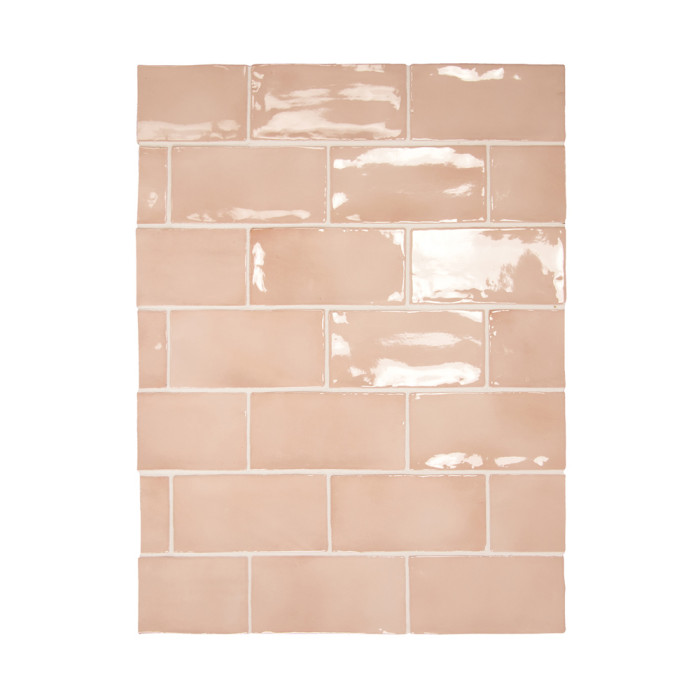 Carrelage effet zellige collection Manacor rose pâle - 7,5x15 cm Carrelage effet zellige collection Manacor rose pâle - 7,5x15 cm