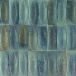 Carrelage effet zellige collection Gleeze Eye turquoise - 7,5x20 cm
