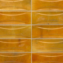 Carrelage effet zellige collection Hanoi Arco couleur caramel - 6,5x20 cm zoomé