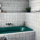 Carrelage effet zellige blanc vert Artisan - salle de bain