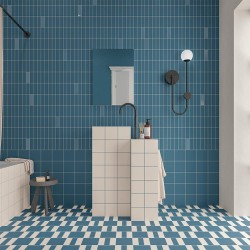 Faïence collection bits coloris steel blue format carré en mat et brillant - salle de bain