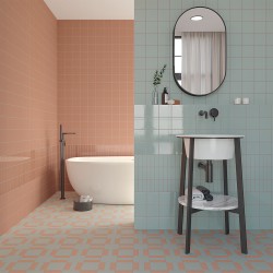 Faïence collection bits coloris scuba format carré en finition brillante - salle de bain