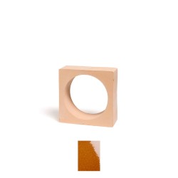 Claustra terre cuite au motif rond et carré Estartit B - couleur marron tabac