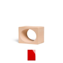 Claustra carré avec trou circulaire à coupe inclinée Calella, couleur rouge vif