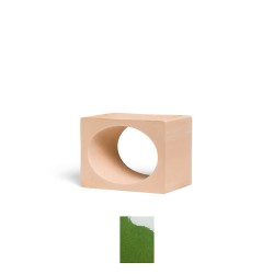 Claustra carré avec trou circulaire à coupe inclinée Calella, couleur vert