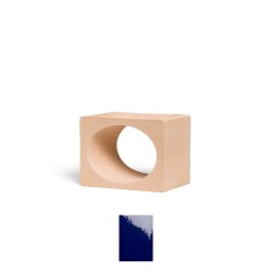 Claustra carré avec trou circulaire  à coupe inclinée Calella, couleur bleu profond