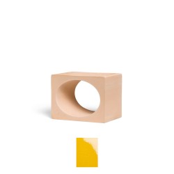 Claustra carré avec trou circulaire à coupe inclinée Calella, couleur jaune