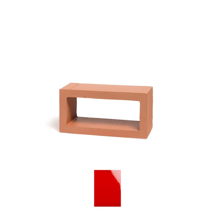 Claustra terre cuite Rectangular émaillé - couleur rouge vif