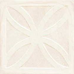 Carrelage décoré effet carreaux de ciment Amuri structure gelosia - couleur ivoire - carreau seul