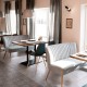 Carrelage décoré effet carreaux de ciment Amuri decoro pizzo - couleur grise - salon mixé avec du uni
