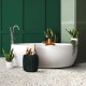 Carrelage décoré Terrazzo pleine masse - couleur ivoire, vert et terracotta - salle de bain baignoire