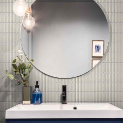 Carrelage faïence mosaïque Stick - coloris gris brillant - photo d'ambiance salle de bain