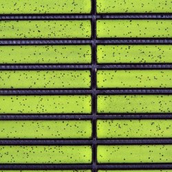 Carrelage faïence mosaïque KitKat - coloris vert citron brillant - photo d'ambiance trame seule zoomée