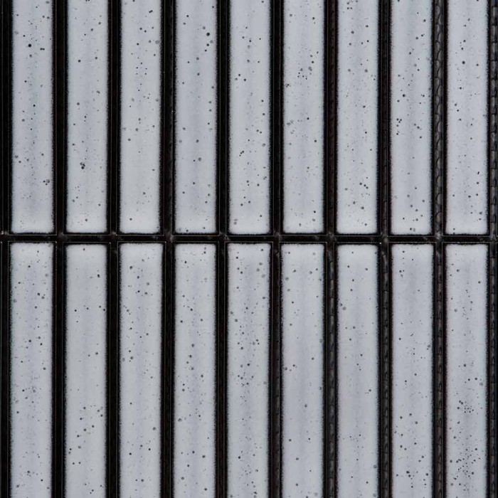 Carrelage faïence mosaïque KitKat - coloris gris clair brillant - photo d'ambiance trame seule zoomée