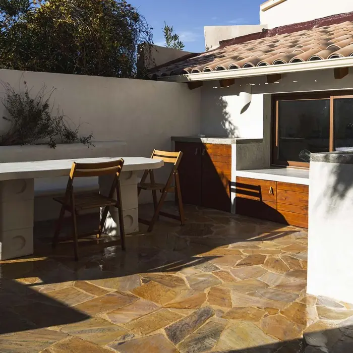terrasse extérieure opus quartzite jaune incertum