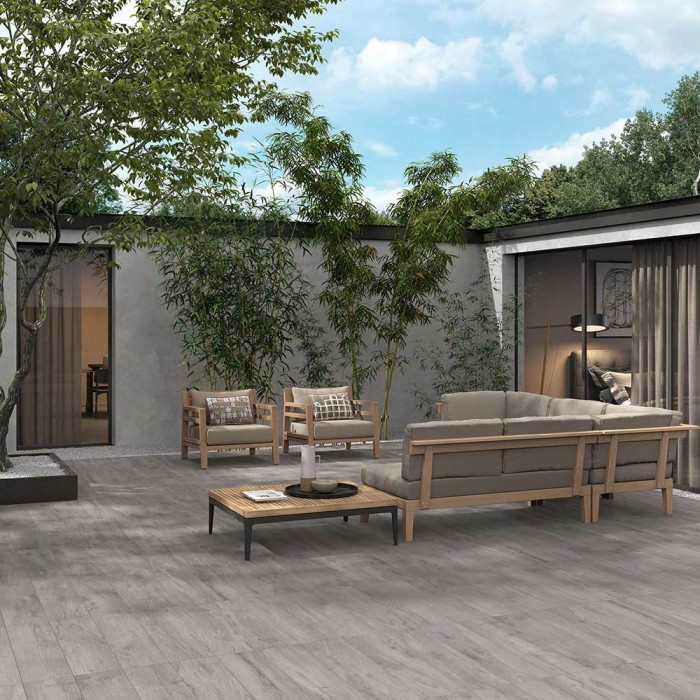 terrasse carrelage imitation bois Woodland Maple