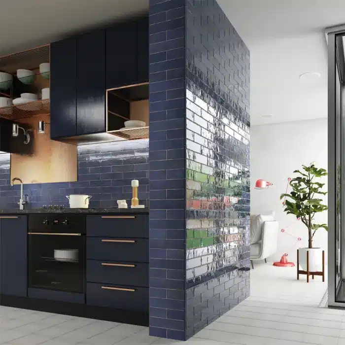 Carrelage Tribeca Blue Note bleu profond brillant